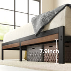 Zinus Kai Bamboo And Metal Platform Bed Frame With Headboard, No Box Spring Needed, Easy Assembly, Full, Brown