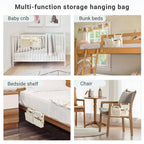 Mkono Bedside Caddy Hanging Organizer, Bunk Woven 7 Pockets Bed Storage Bag Boho Remote Magazine Books Holder With Macrame For L