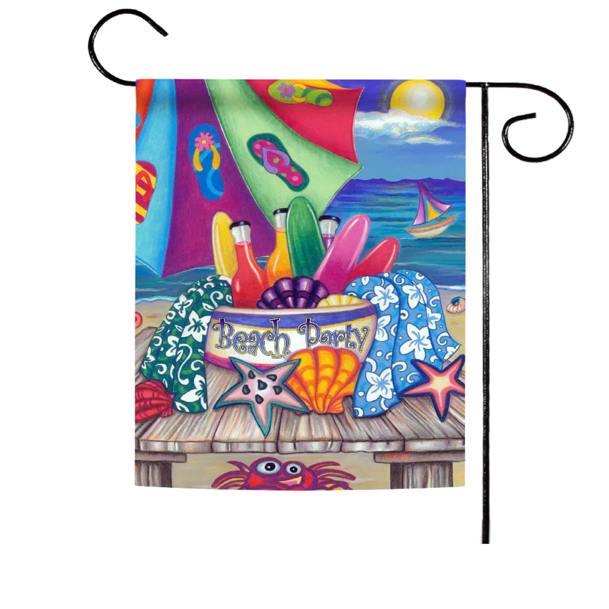 Toland Home Garden 112569 Party Summer Flag, 12X18 Inch, Double Sided For Outdoor Beach House Yard Decoration