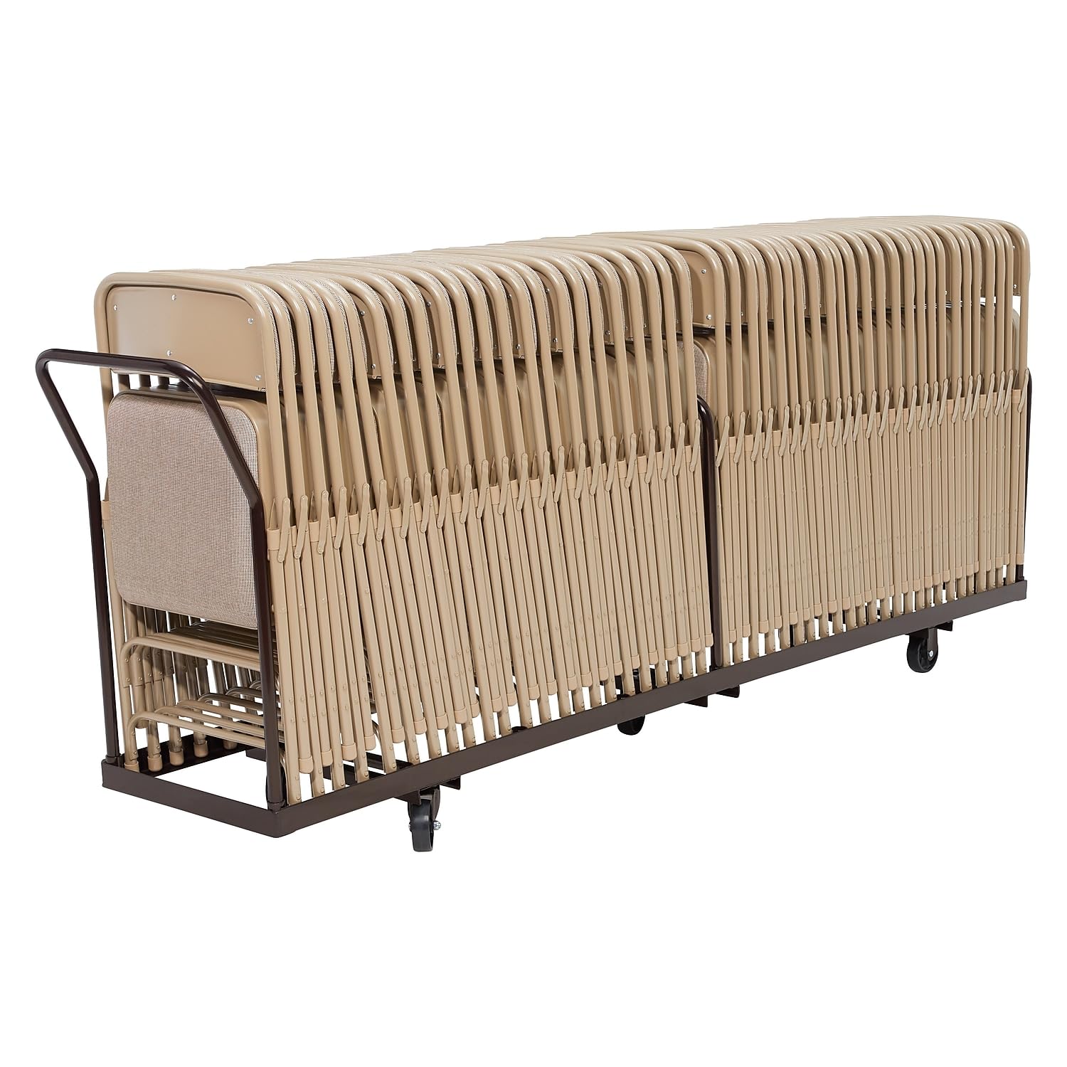 National Public Seating Folding Chair Dolly - Dark Brown, 381/2In.H X 19 1/4In.W X 109 1/2In.D, Model Number Dy50