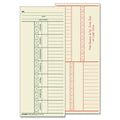 Tops Time Cards, Weekly, 2-Sided, Named Days, 3-3/8' X 8-1/4', Manila, Green/Red Print, 500-Count (1260)