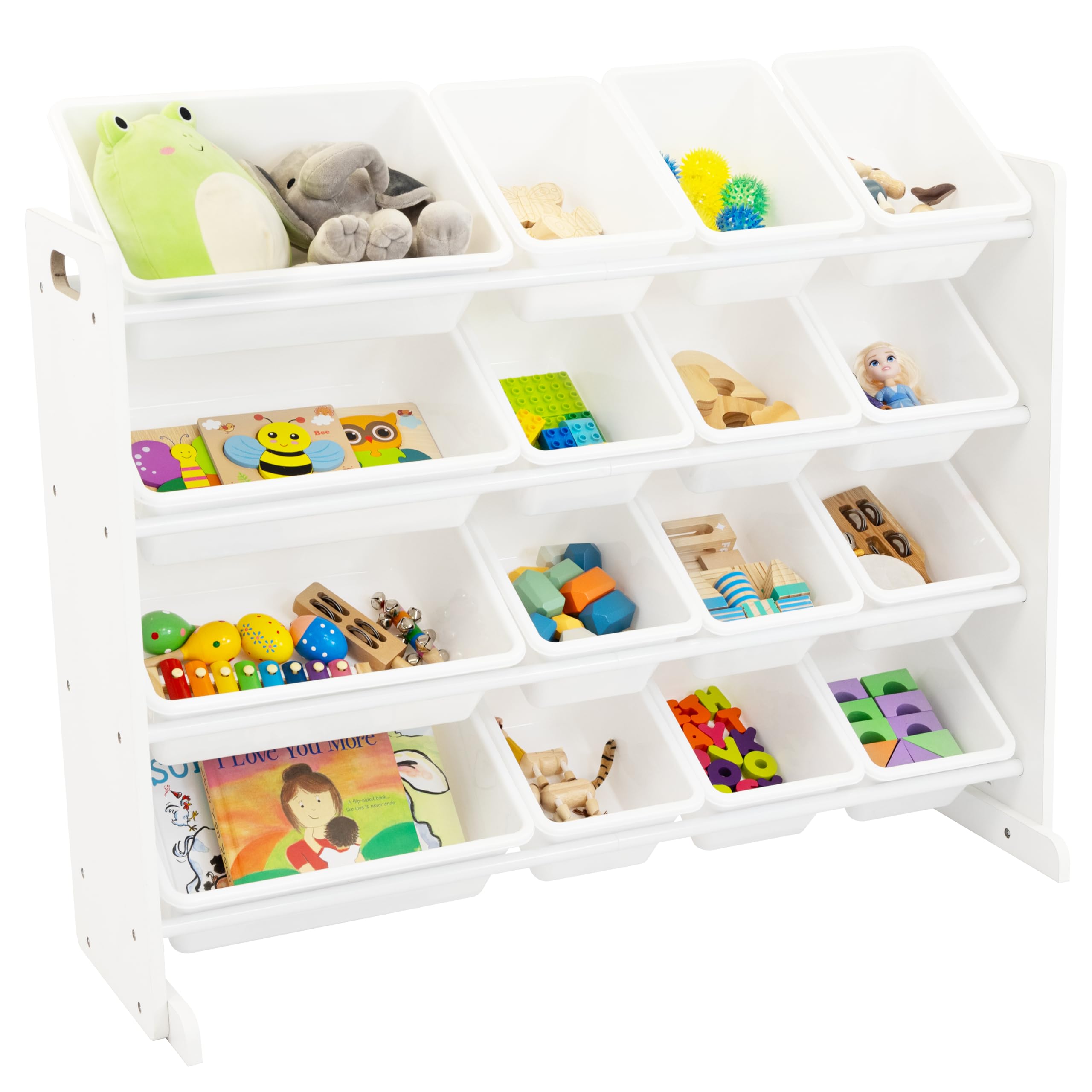 Humble Crew Supersized Toy Storage Organizer with 16 Removable Bins, White/White - Large Toy Storage for Toddlers Ideal for Kids