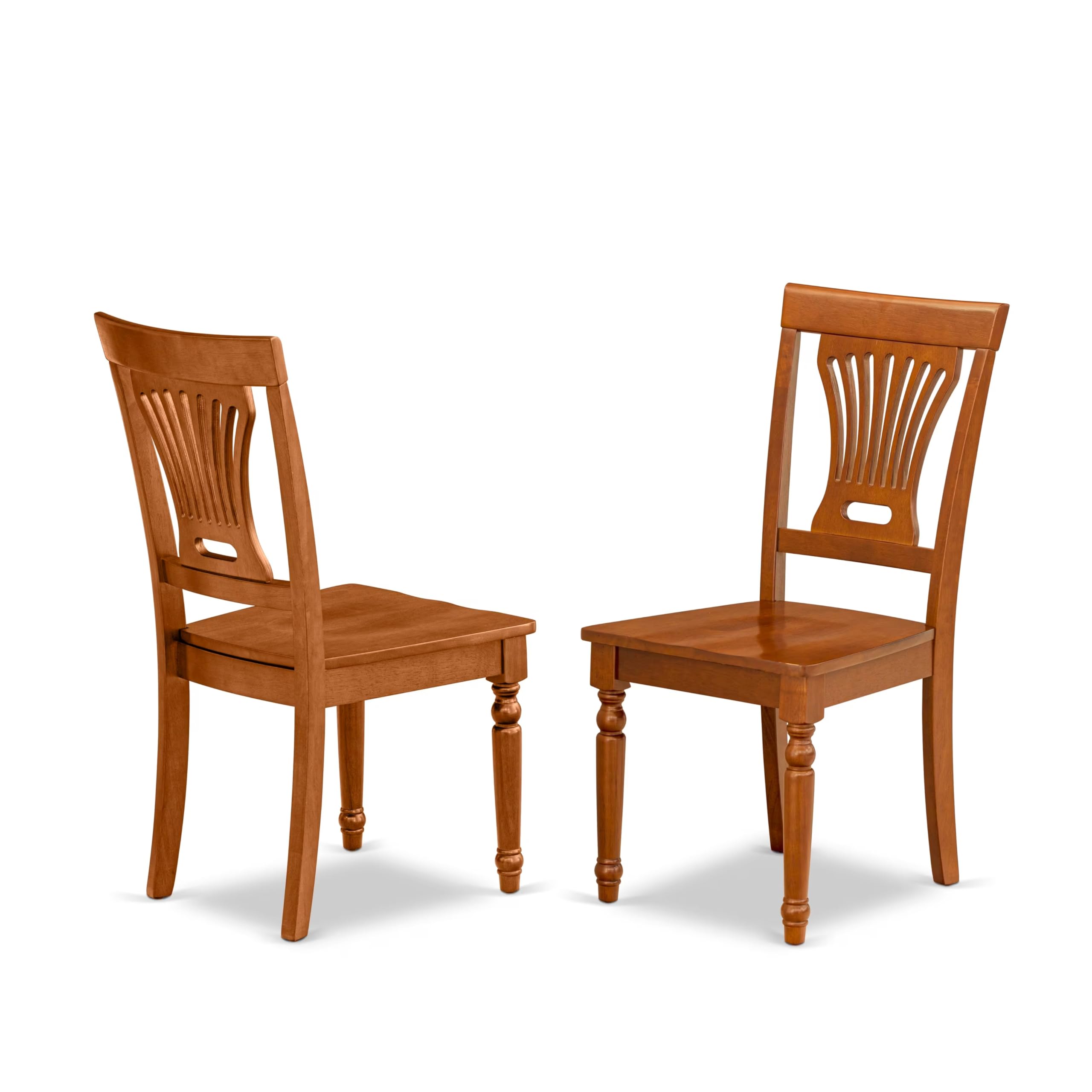 East West Furniture AVPL7-SBR-W 7 Piece Modern Dining Table Set Consist of an Oval Wooden Table with Butterfly Leaf and 6 Dining Chairs, 42x60 Inch, Saddle Brown
