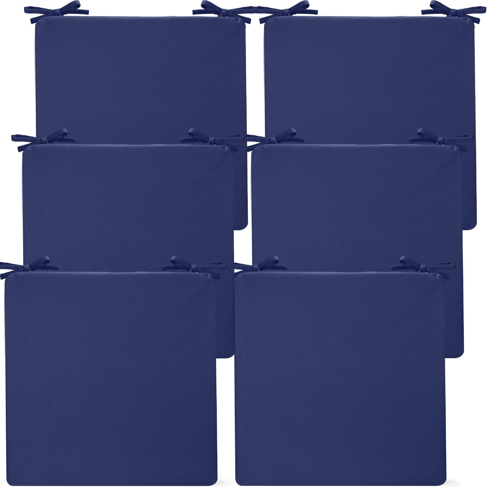 Preboun 6 Pack Outdoor Chair Cushions, 19' X 19' X 3' Patio Chair Cushion Waterproof Outdoor Seat Cushions With Ties Replacem