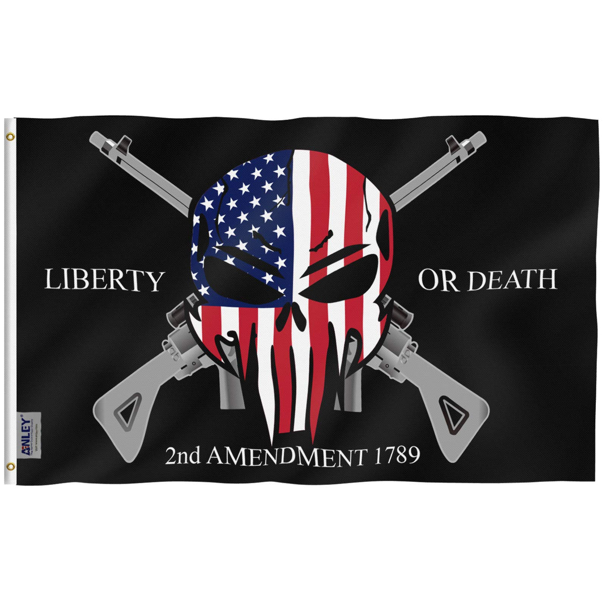 Anley Fly Breeze 3X5 Foot Liberty Or Death 2Nd Amendment 1789 Flag - Vivid Color And Fade Proof - Canvas Header And Double Stitc