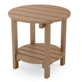Yefu Adirondack Side Table, 18' Double Outdoor Side Table, Poly Lumber End Table, Weather Resistant For Indoor, Patio, Pool, Porch, Backyard-Teak