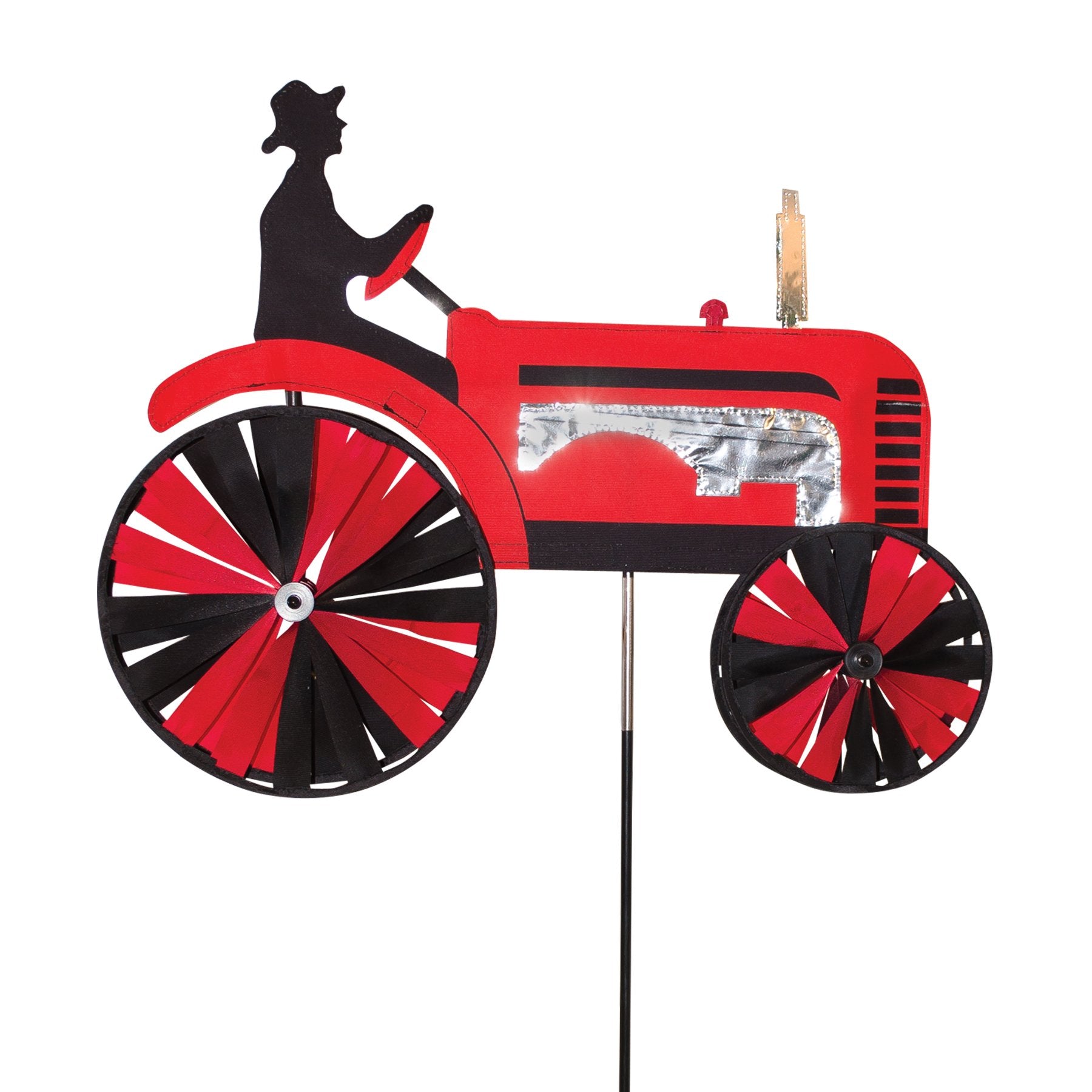 In The Breeze 2507 Red Tractor Ground Spinner, 24' Inch