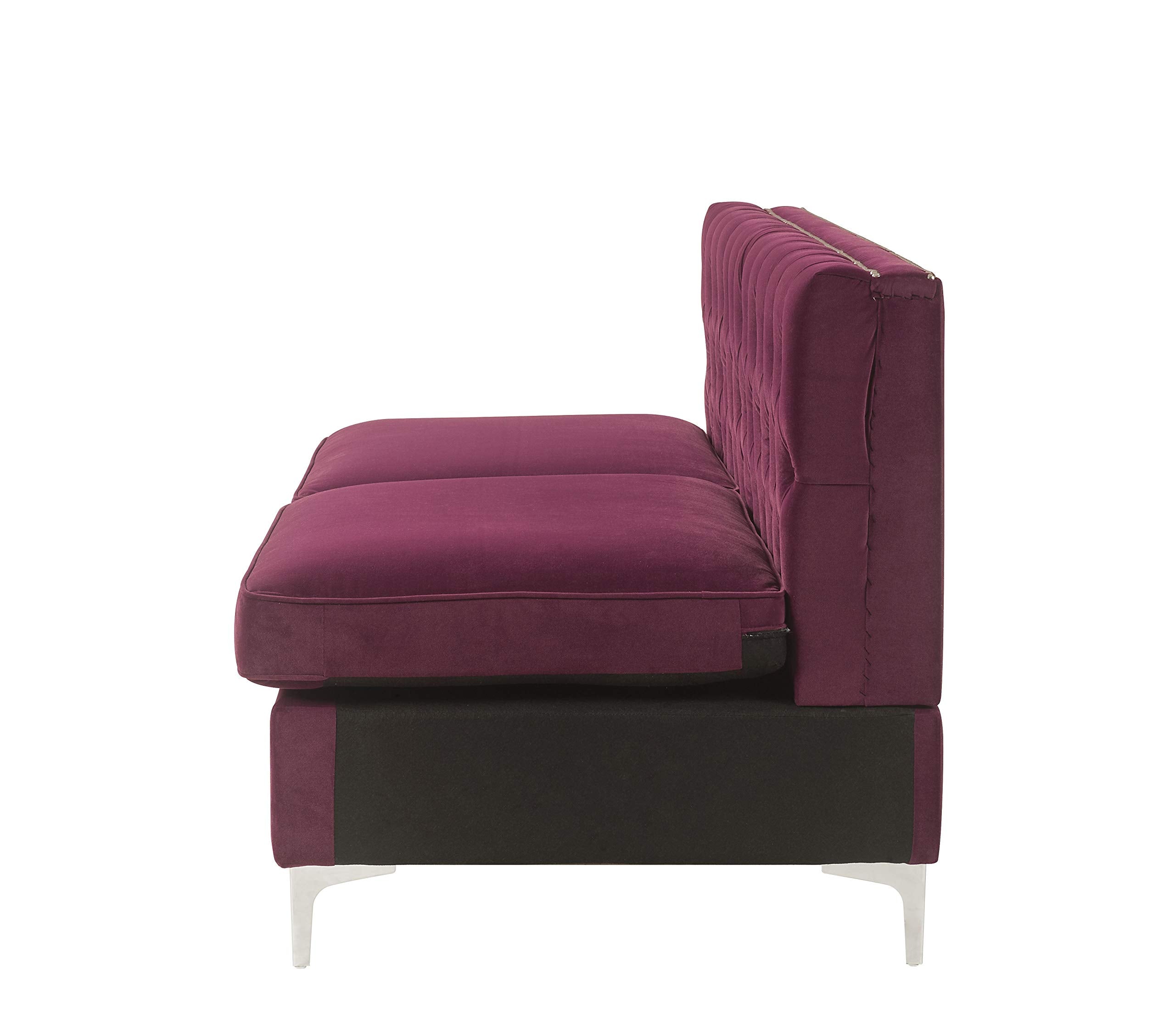 Acme Furniture Jaszira Modular - Armless Sofa in Burgundy Velvet