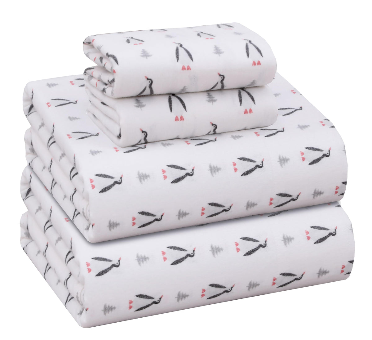 Ruvanti Flannel Sheets Twin Xl Size 4 Pcs - 100% Cotton Double Brushed Bed Sheets, Deep Pockets 16 Inches, All Seasons Breathabl