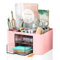 Pencil Pen Holder For Desk,2 Drawer Desk Organizers,5 Compartments Desktop Storage Stationery Supplies Organizer, Cute Pencil Cu