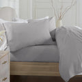 Market & Place 100% Turkish Cotton Flannel Sheet Set | 3 Piece Deep Pocket Solid Cozy Winter Bed Sheets | Double Brushed For Ext