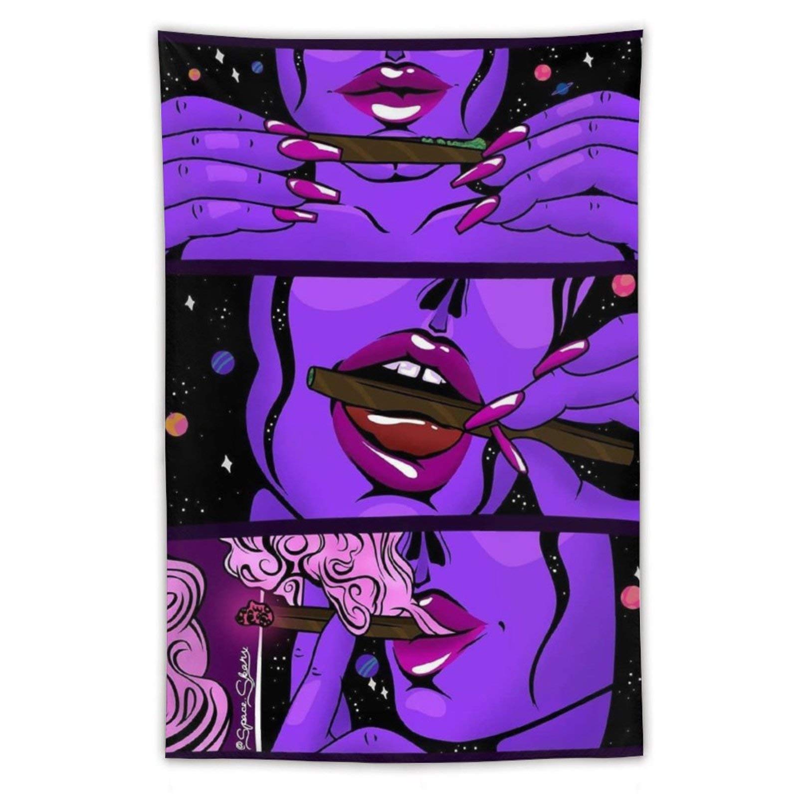 Niyoung Hippie Hippy Wall Tapestry Trippy Smoke Cool Girl Art Large Mysterious Tapestry Wall Hanging Tapestry For Bedroom Dorm A