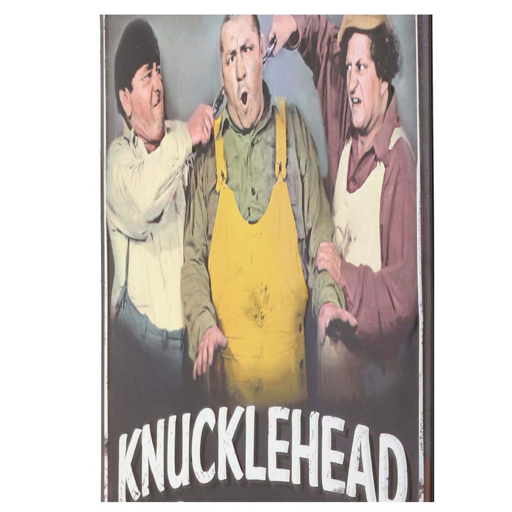 Open Road Brands The Three Stooges Knucklehead Garage Embossed Metal Sign - Vintage Three Stooges Sign With Funny Quote