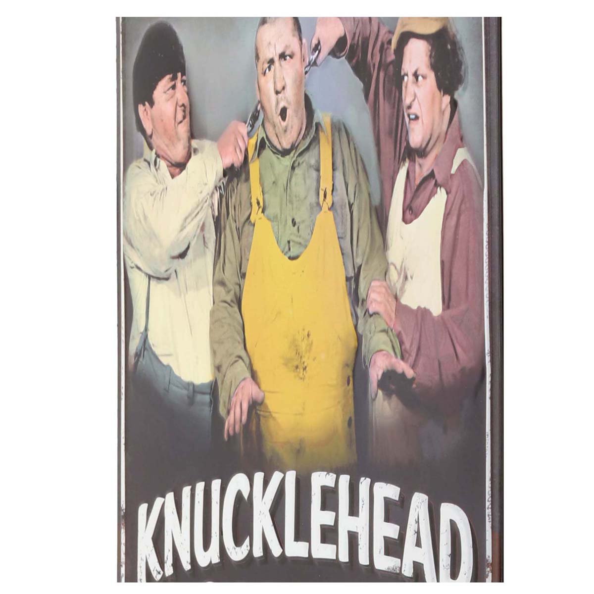 Open Road Brands The Three Stooges Knucklehead Garage Embossed Metal Sign - Vintage Three Stooges Sign With Funny Quote