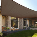 LOVE STORY Sun Shade Sail, 12 x 16 Rectangle Brown Patio Shade Sail Sunshades Cover for Outdoor Backyard Shading UV Block (We 