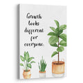 XWELLDAN Growth Looks Different for Everyone Mental Health Growth Mindset Wall Art Canvas Prints, Potted Plant Wall Art Decor fo