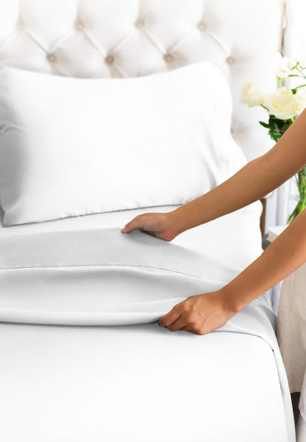Extra Deep Pocket Cal King Sheets - 4 Piece Breathable & Cooling Bed Sheets - Hotel Luxury Bed Sheet Set - Soft, Wrinkle Free & Comfy - Easily Fits Extra Deep Mattresses - Deep Pocket White Sheets Set