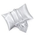 Hommxjf King Size Satin Pillowcase Set Of 2 With Envelope Closure,Light Gray Silk Pillowcase For Hair And Skin (20X36)