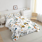 Feelyou Construction Bedding Set Twin Size Equipment Trucks Comforter Set For Kids Boys Girls Decor Dinosaur Comforter 3D Digita