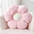 Kcvvcr Pink Flower Pillow, Cute Decorative Flower Shaped Throw Pillow With Faux Rabbit Fur, 19.6'' Soft Flower Plush Throw Pillo