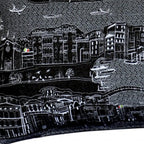 HomeRoots Grey 35' Black Venice Nighttime Skyline Lumbar Decorative Pillow