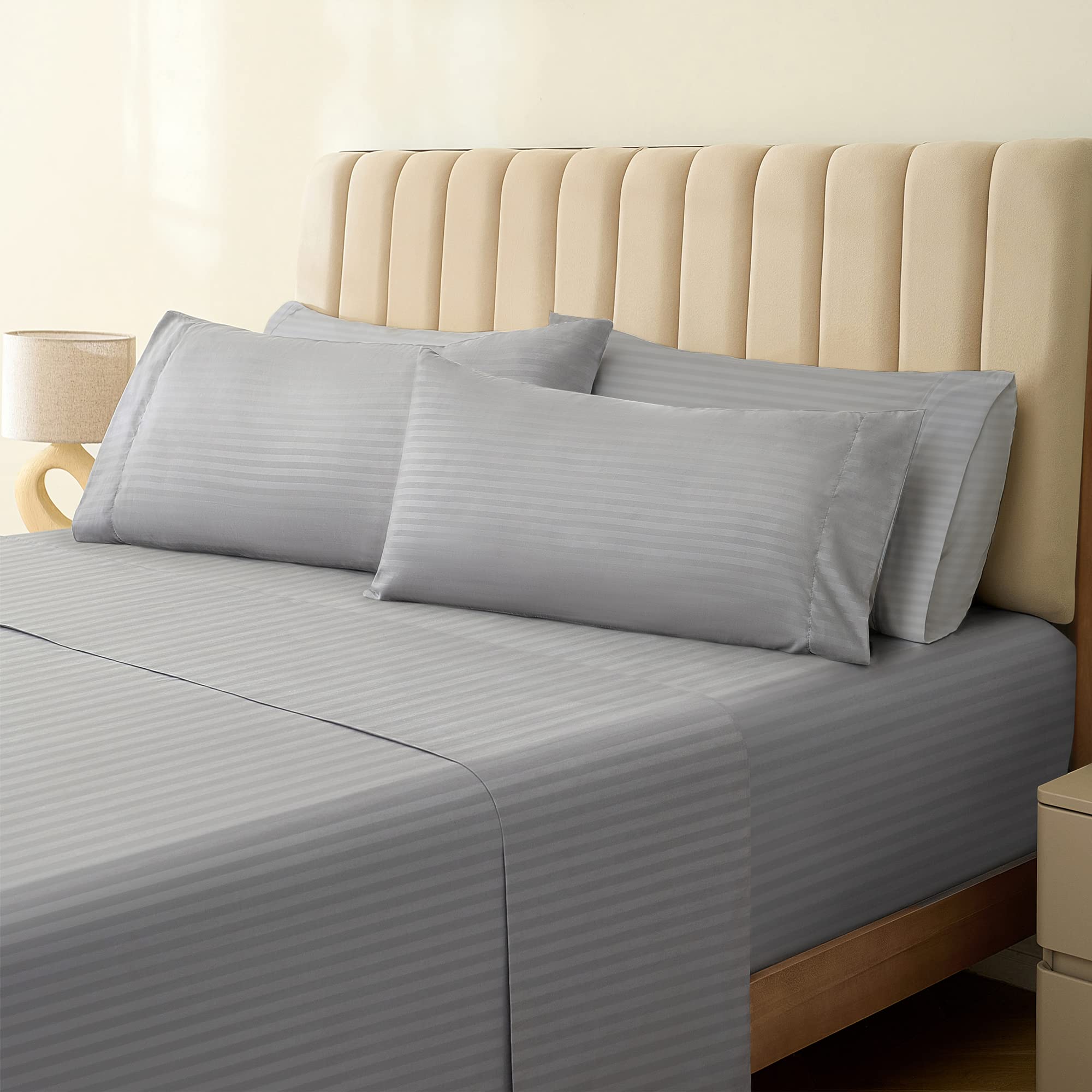 Luxclub 6 Pc King Size Sheet Set Bed Sheets, Breathable Luxury Bed Sheets, Deep Pockets 18' Wrinkle Free Cooling Bed Sheets Mac
