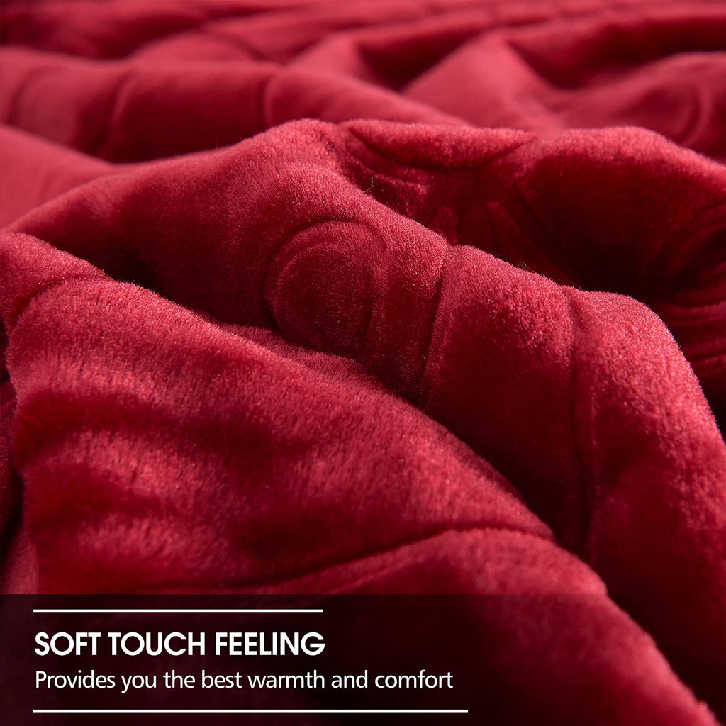 Jyk Luxury Fleece Plush Blanket 3.5 Lb, 1 Ply, Korean Mink Blanket Queen 75'' X 91'' - Super Soft And Warm, Lightweight And Cozy