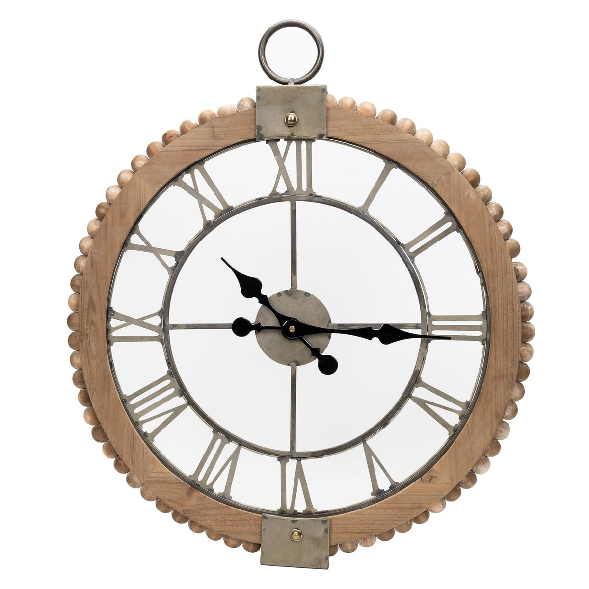 Melrose International Clock 21.75' Lx30 H Wood/Metal