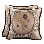 Szhelejiam Pillow Covers 18X18 Inch,Set Of 2 Pillow Cases,Jacquard Retro Embroidery Pillowcove,Sofa Decorative Cushion Cover,For