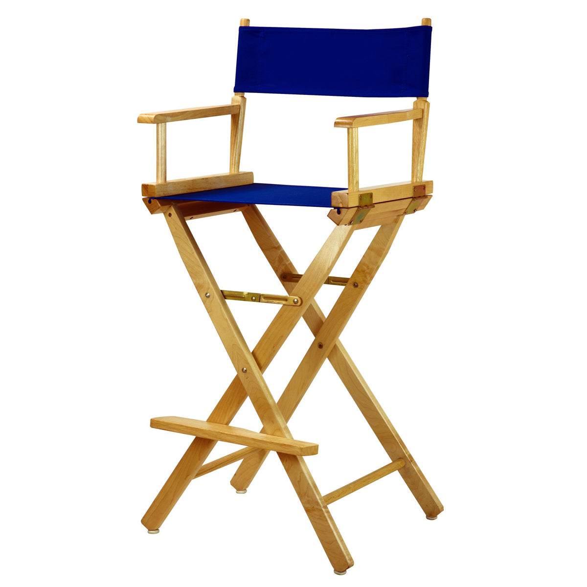 Casual Home 30&quot; Director'S Chair Natural Frame-With Roayl Blue Canvas, Bar Height