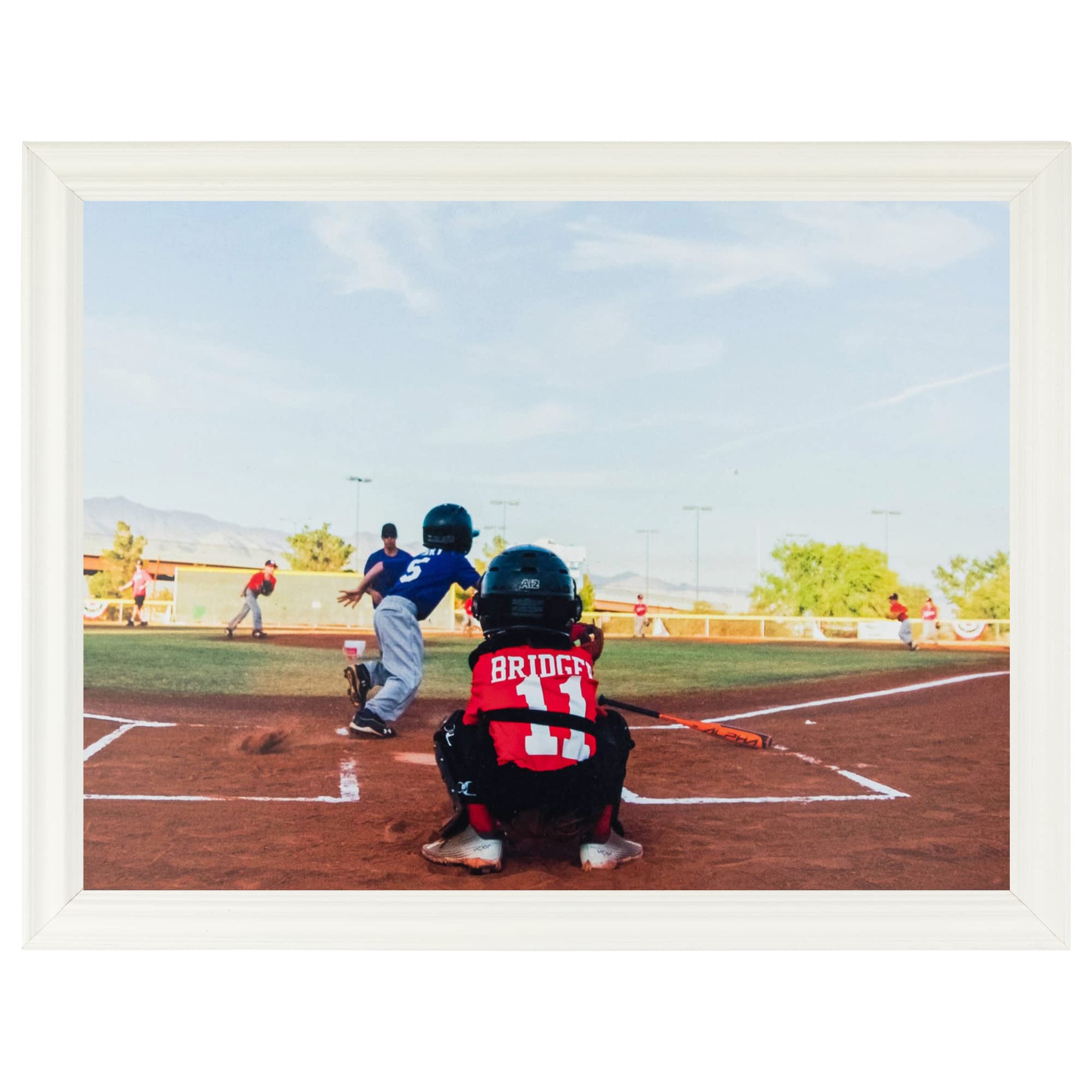 ArtToFrames 8x12 Inch White Picture Frame, This 1.00 Inch Custom Wood Poster Frame is White - Comes with Foam Backing 3/16 inch 