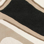 HomeRoots Decor 27-inch X 45-inch Wool Black/Beige Area Rug
