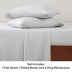 Ugg Hedi King Sheet Set 4-Piece Luxury Cooling Sheets Deep Pockets Premium Bedding With 2 Pillow Shams Hypoallergenic Machine Washable Soft Lightweight Bed Set For Bedroom, King, Stone Grey