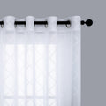 Koufall White Sheer Curtains 84 Inches Long 2 Panels,Embroidered Semi Sheer Curtains For Bedroom Living Room Dining Room With Gr