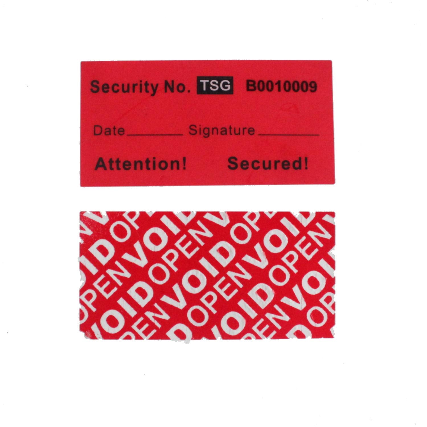 Tamperseals Group - 100Pcs 100% Total Transfer Tamper Proof Security Warranty Void Labels/Stickers/Seals (Red, 1 X 2 Inches, Uni