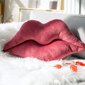 Ashler 3D Lips Throw Pillows Smooth Soft Velvet Insert Included Cushion for Couch Bed Living Room, Pink, 24 X 12 inches