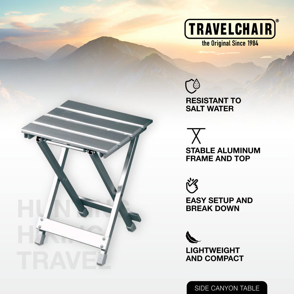 Travel Chair 2689-22 Side Canyon Table, Silver