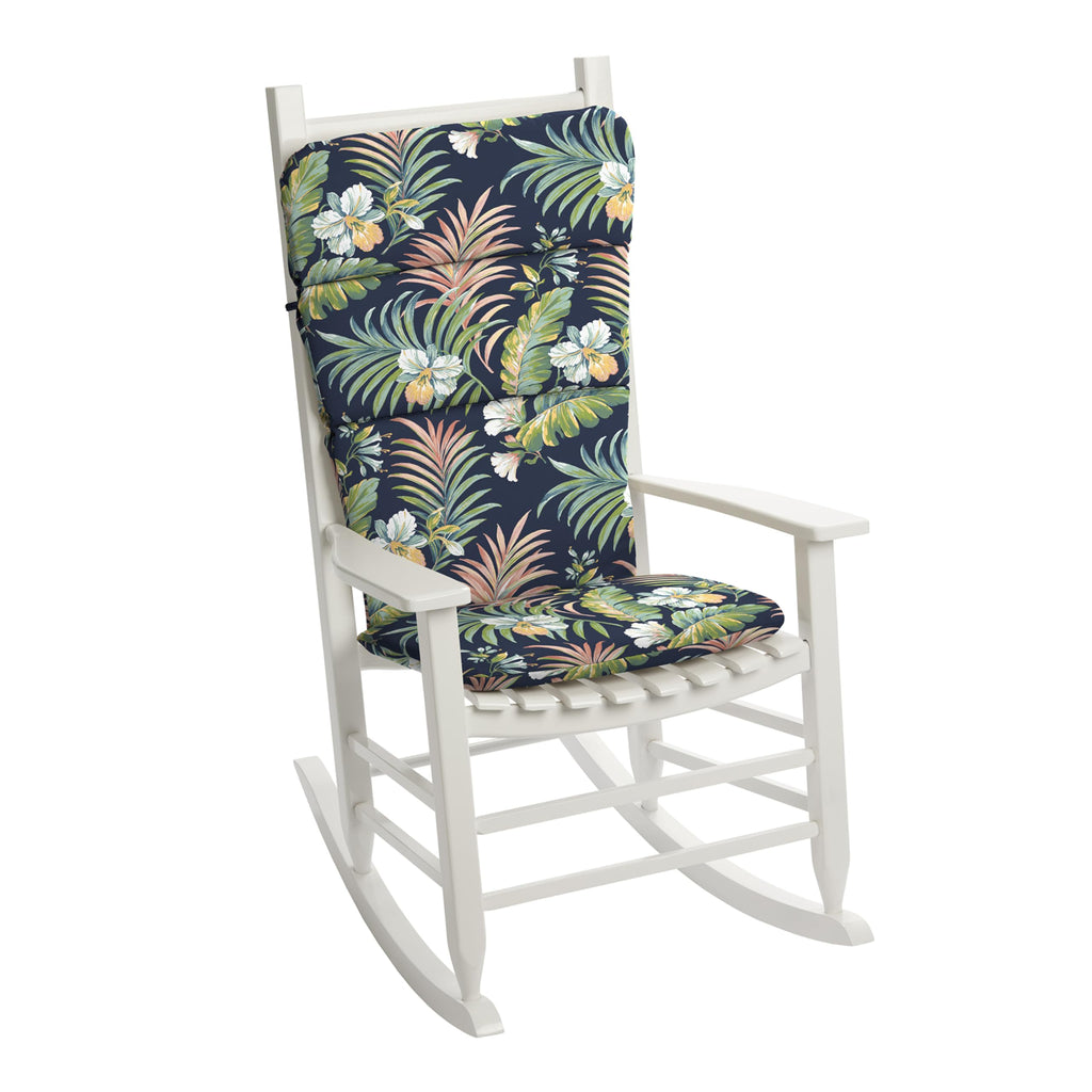Arden Selections Outdoor Adirondack Or Rocking Chair Cushion, 20 X 17, Rain-Proof, Fade Resistant 17 X 20, Simone Blue Tropical