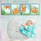 Lone Star Art Sleepy Sloths - Set Of Four Photos (8X10) Unframed - Makes A Great Kid'S Nursery Or Child'S Room Decor And Shower
