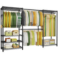 Ulif E1 Heavy Duty Closet Garment Rack, Easy to Assemble Wardrobe, Black