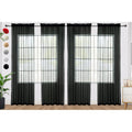 Spacedresser Black Sheer Curtains 4 Panels Rod Pocket Semi-Sheer Curtain 96 Inches Long Light Filtering Voile Window Drapes For
