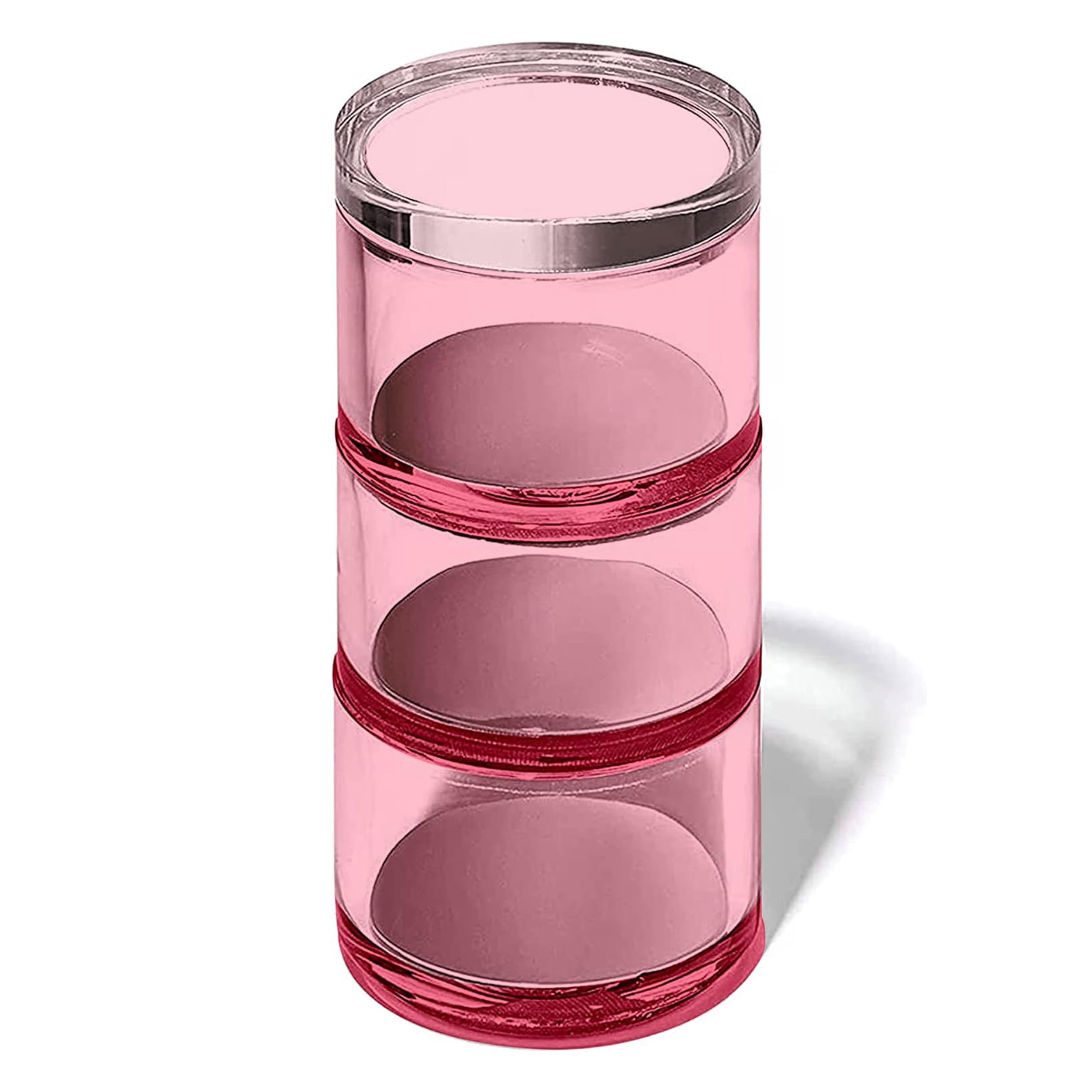 Officegoods 3-Tier Stackable Acrylic Holder- Stylish Desk Organizer And Storage For Office Or Home - Transparent Round Design, P