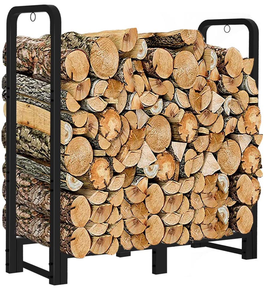 Artibear 3Ft Firewood Rack Stand Heavy Duty Logs Holder For Outdoor Indoor Fireplace Metal Wood Pile Storage Stacker Organzier,