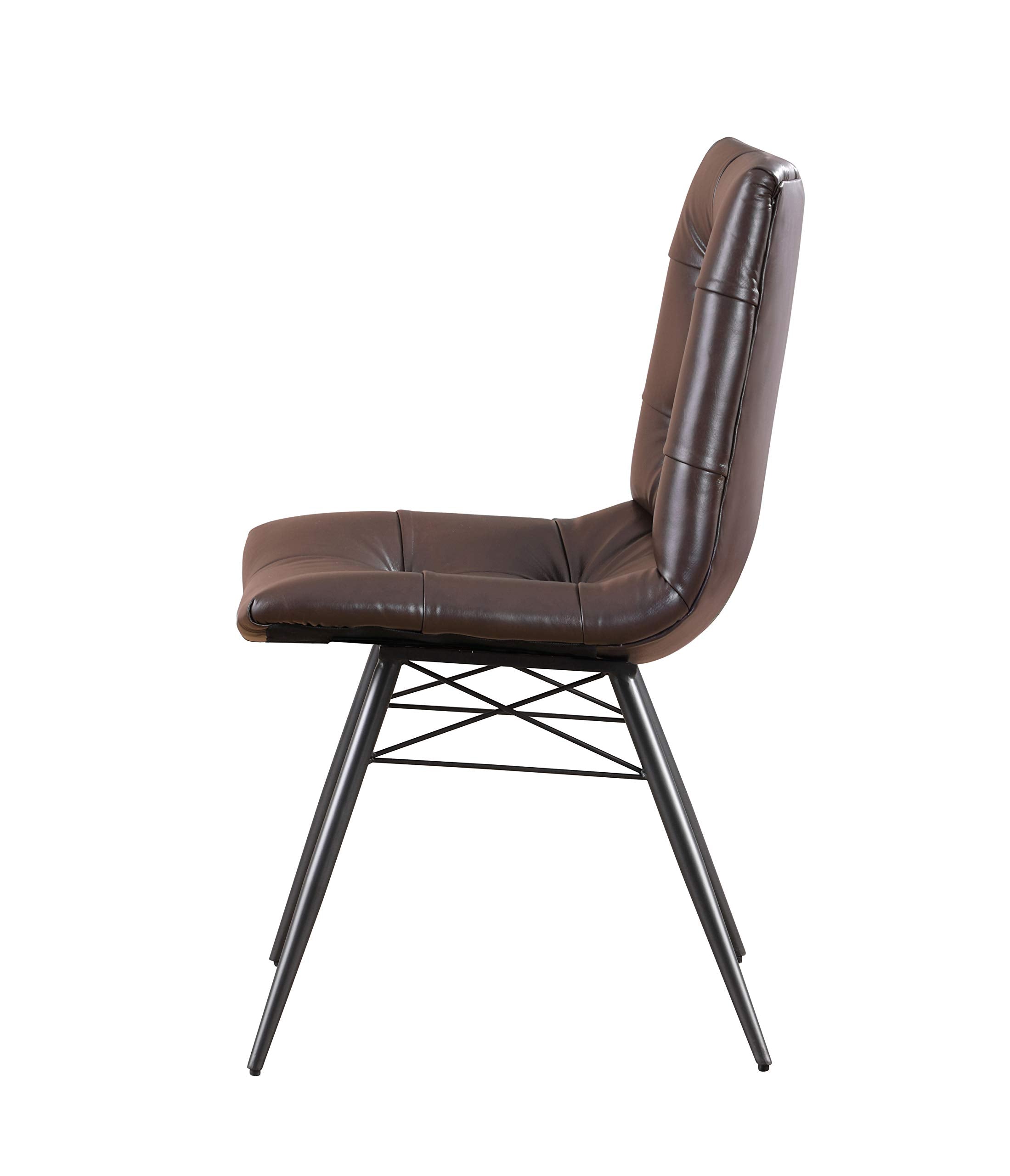 Coaster Home Furnishings Tufted Upholstered Brown, Gunmetal (Set of 4) Side Chair (107853)