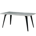 LeisureMod Ravenna 63 Round Dining Table for 4-6, MDF Wood Tabletop and Sturdy Metal Black Pedstal Base for Mid-Century Kitchen,