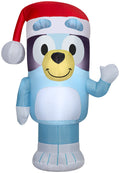Bluey Christmas Airblown Inflatable In Santa Hat Bluey, 3.5 Ft Tall, Blue