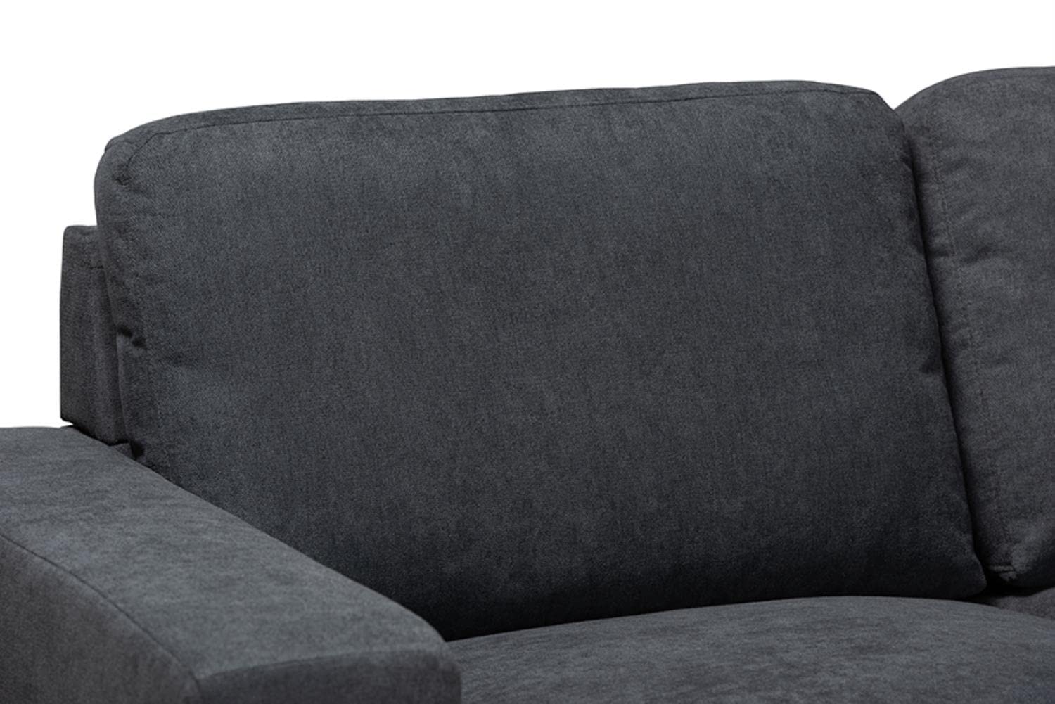 Baxton Studio Nevin Modern and Contemporary Dark Grey Fabric Upholstered Sectional Sofa with Right Facing Chaise