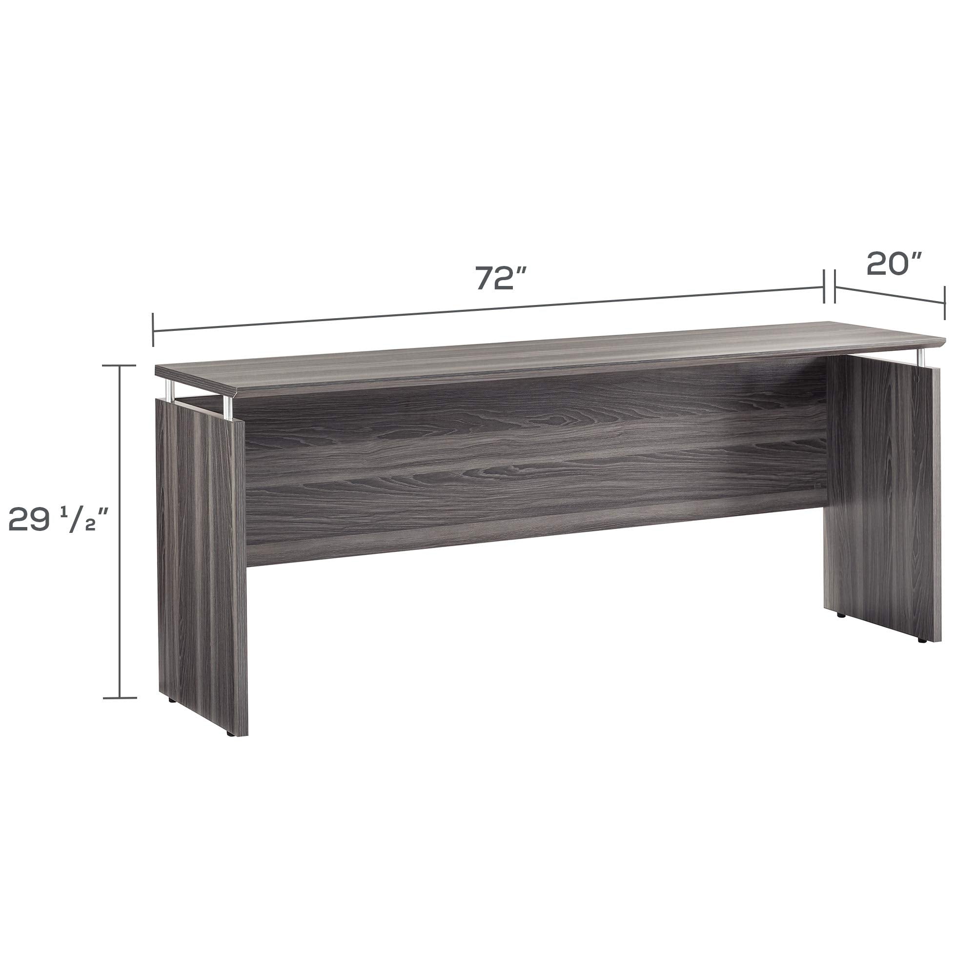 Safco Products Medina Modern Office Executive Credenza Desk, 72&quot;, Gray Steel