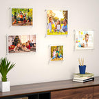 Niubee 3 Pack Clear 16X20 Acrylic Wall Mount Floating Frameless Picture Frame For Poster Photography Frames-Double Panel