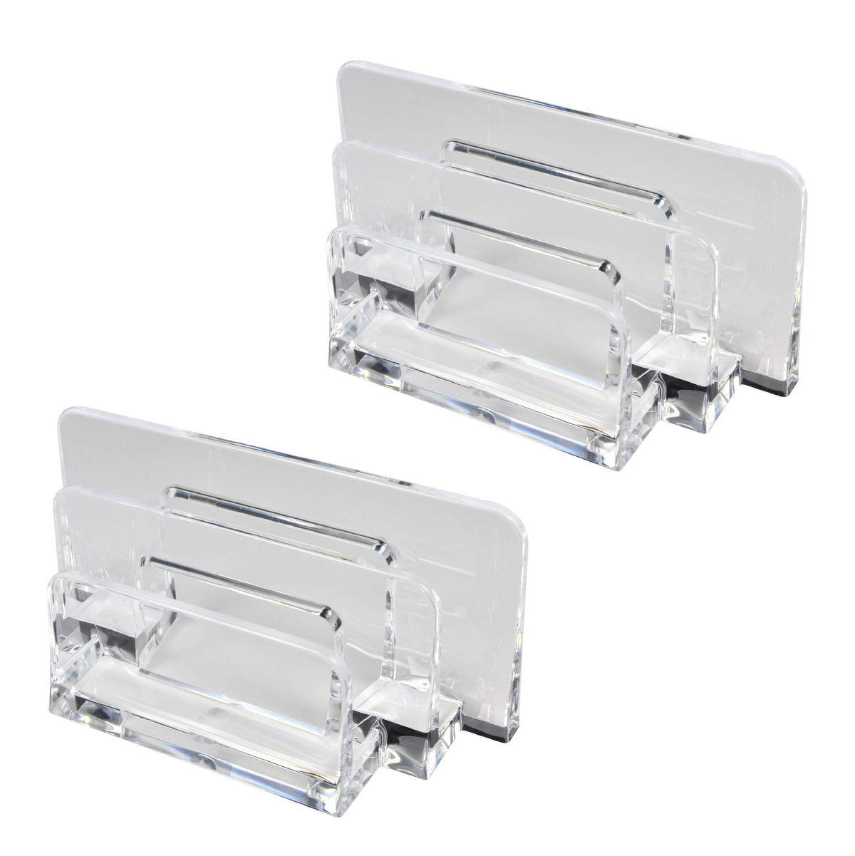 Com.Top - Acrylic Letter Sorter Little File Folder Sorter (2 Pack) For Paper, Letter, Envelope, Office File Organizer, Office Su